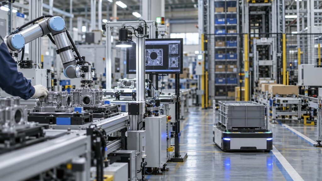ロボットやAGVが稼働する省人化工場