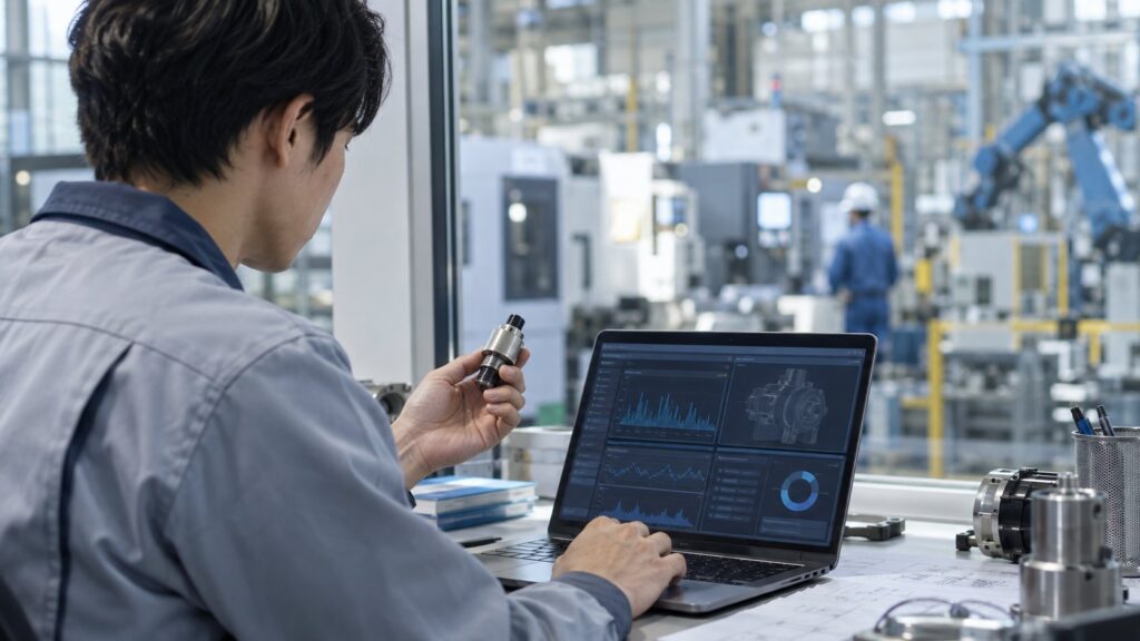 設備データを分析する工場エンジニア