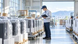 出荷前の製品を確認する品質保証担当