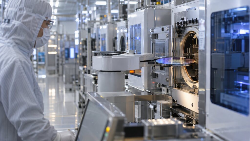 製造装置間でウェハを搬送するロボットアーム