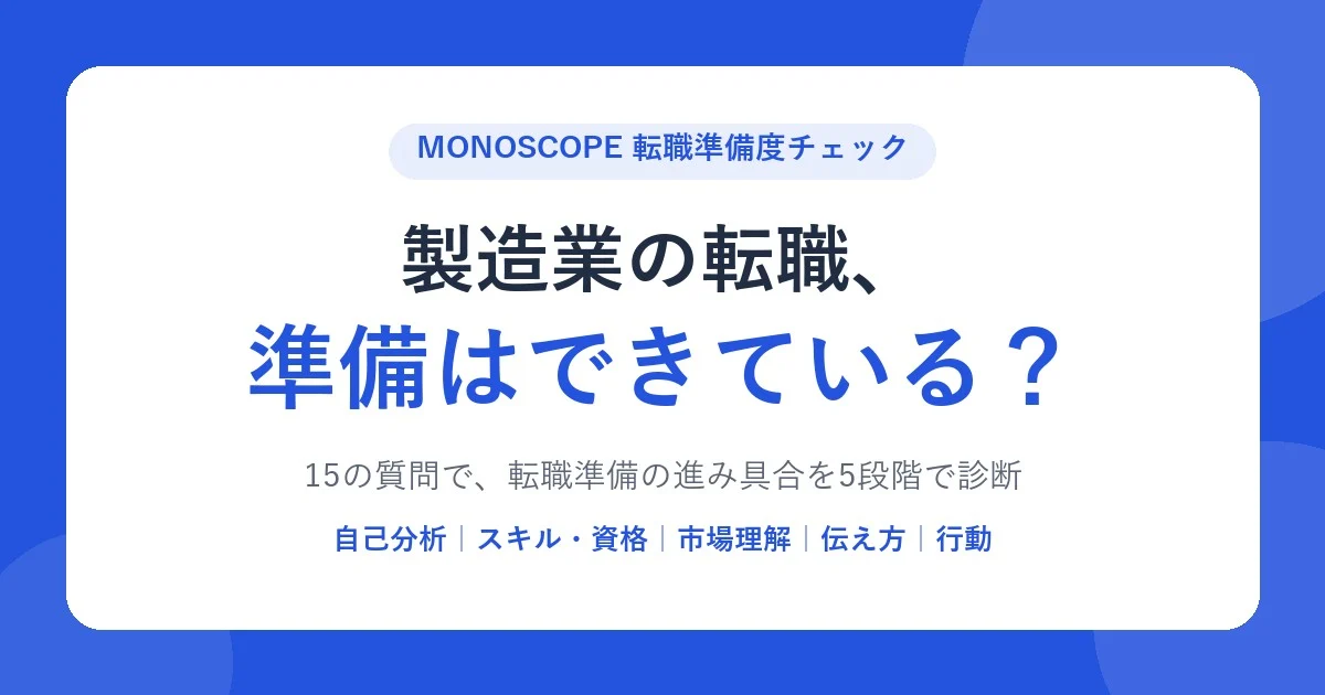 製造業の転職準備度チェック