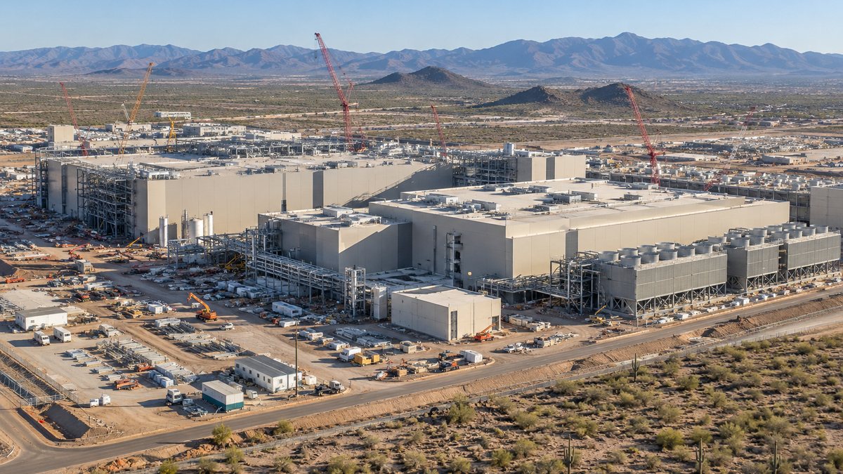 米アリゾナの砂漠に建設中の大規模な半導体工場