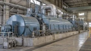 発電所のタービン発電機と保守通路の生成イメージ