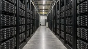 データセンターに並ぶHDDを満載したストレージラック